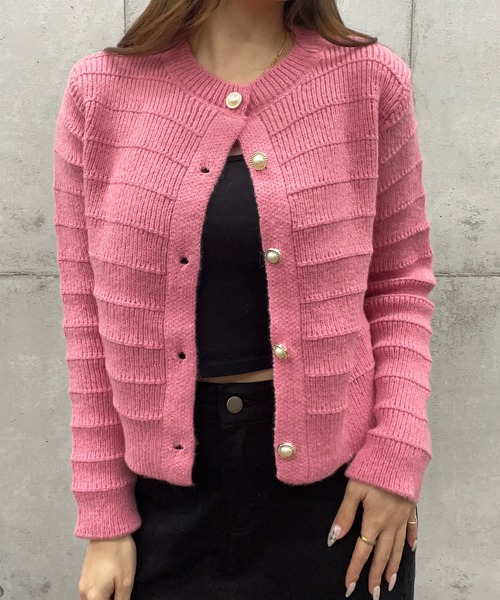 ROGER AND RAW(ロジャーアンドロウ)の「パール金ボタン ニットカーディガン(カーディガン/ボレロ・レディース・ホワイト/ライトブラウン/ブラック/ピンク・FREE)」の19枚目の写真