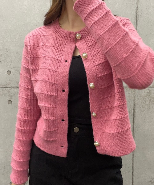 ROGER AND RAW(ロジャーアンドロウ)の「パール金ボタン ニットカーディガン(カーディガン/ボレロ・レディース・ホワイト/ライトブラウン/ブラック/ピンク・FREE)」の21枚目の写真