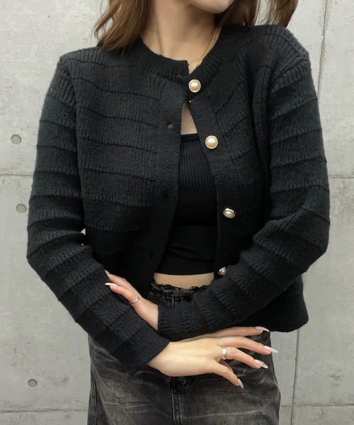 セール】パール金ボタン ニットカーディガン（カーディガン/ボレロ