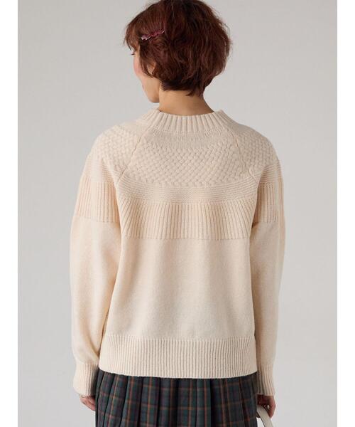 Lugnoncure(ルノンキュール)の「ピーチヤーン求心柄編みニット(ニット/セーター・レディース・イエロー/グレー/オフホワイト/ミント/ネイビー・F)」の10枚目の写真