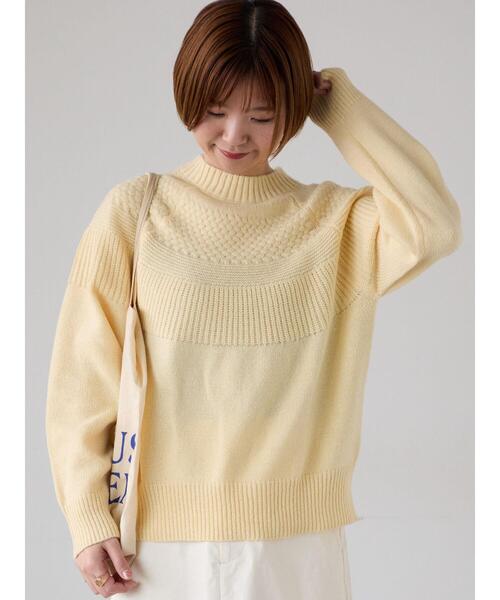 Lugnoncure(ルノンキュール)の「ピーチヤーン求心柄編みニット(ニット/セーター・レディース・イエロー/グレー/オフホワイト/ミント/ネイビー・F)」の16枚目の写真