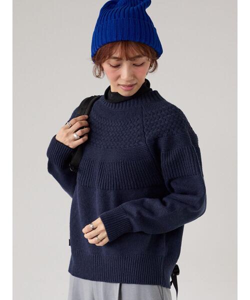 Lugnoncure(ルノンキュール)の「ピーチヤーン求心柄編みニット(ニット/セーター・レディース・イエロー/グレー/オフホワイト/ミント/ネイビー・F)」の19枚目の写真