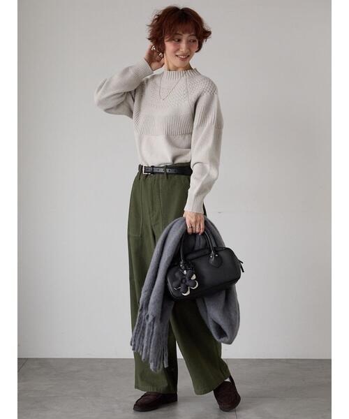 Lugnoncure(ルノンキュール)の「ピーチヤーン求心柄編みニット(ニット/セーター・レディース・イエロー/グレー/オフホワイト/ミント/ネイビー・F)」の20枚目の写真