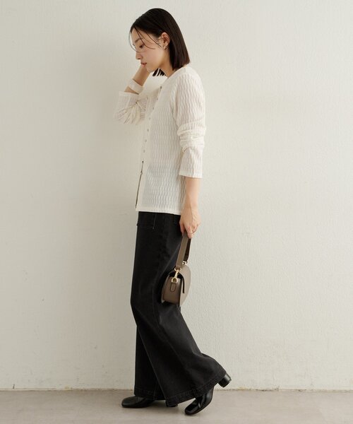 Omekashi（オメカシ）の「SILVER釦カーディガン（カーディガン/ボレロ・レディース・オフホワイト/ブルー/ブラック・FREE）」の14枚目の写真