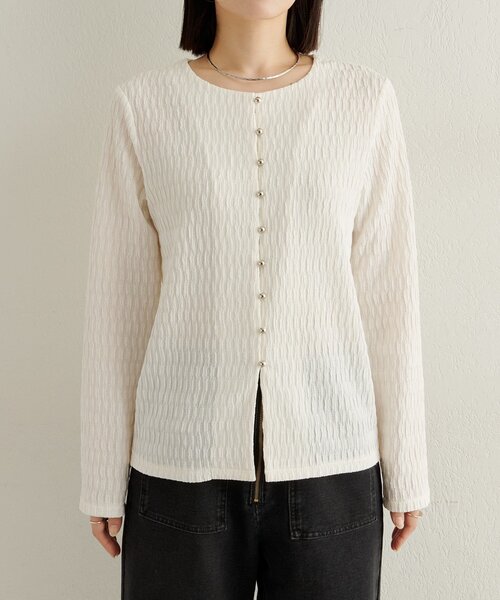 Omekashi（オメカシ）の「SILVER釦カーディガン（カーディガン/ボレロ・レディース・オフホワイト/ブルー/ブラック・FREE）」の16枚目の写真