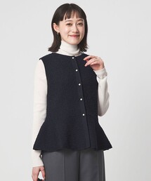 green label relaxing（グリーンレーベルリラクシング）の「パイピング ペプラム ニット ジレ（ベスト）」