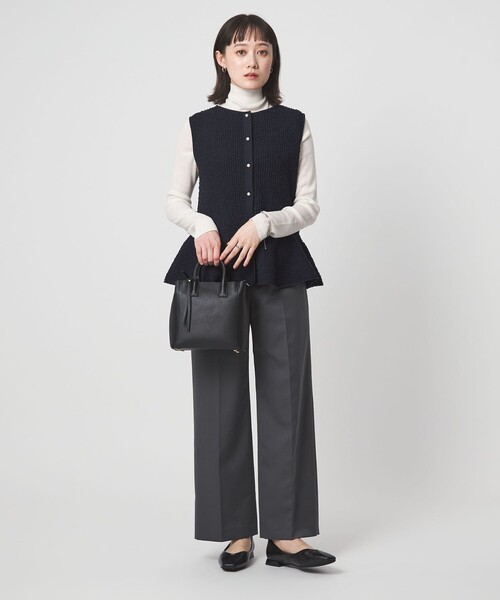 パイピング ペプラム ニット ジレ（ベスト）｜green label relaxing