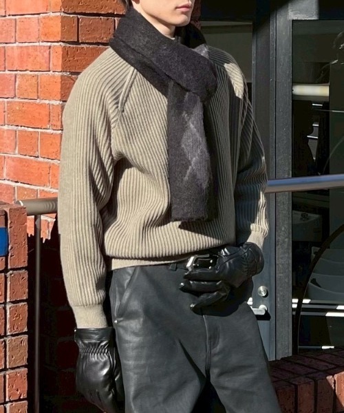 Chikashitsu +(チカシツプラス)の「【Chikashitsu +】shoulder zipper rib knit / 【チカシツプラス】ショルダージッパーリブニット(ニット/セーター・メンズ・ブラック/ブラウン/カーキ・ONE SIZE)」の3枚目の写真