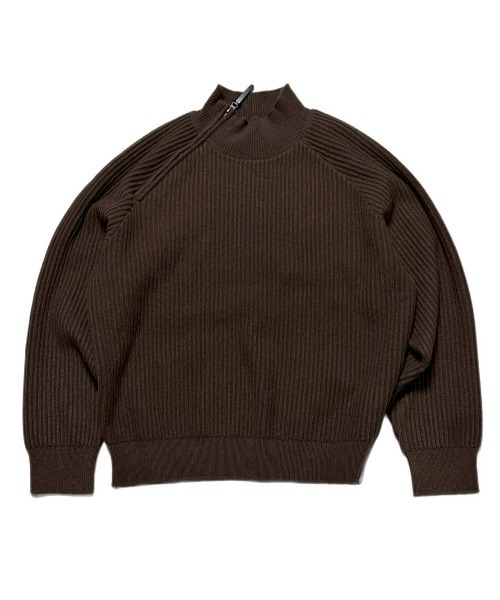 Chikashitsu +(チカシツプラス)の「【Chikashitsu +】shoulder zipper rib knit / 【チカシツプラス】ショルダージッパーリブニット(ニット/セーター・メンズ・ブラック/ブラウン/カーキ・ONE SIZE)」の17枚目の写真
