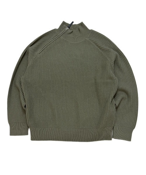 Chikashitsu +(チカシツプラス)の「【Chikashitsu +】shoulder zipper rib knit / 【チカシツプラス】ショルダージッパーリブニット(ニット/セーター・メンズ・ブラック/ブラウン/カーキ・ONE SIZE)」の21枚目の写真