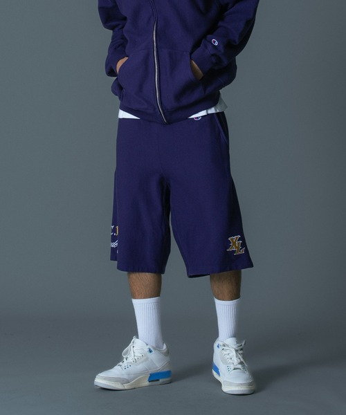 XLARGE（エクストララージ）の「XLARGE×Champion SWEAT SHORTS（スウェットパンツ・メンズ・アッシュ/ブラック/パープル/ブラウン・XL/L/M/S）」の10枚目の写真
