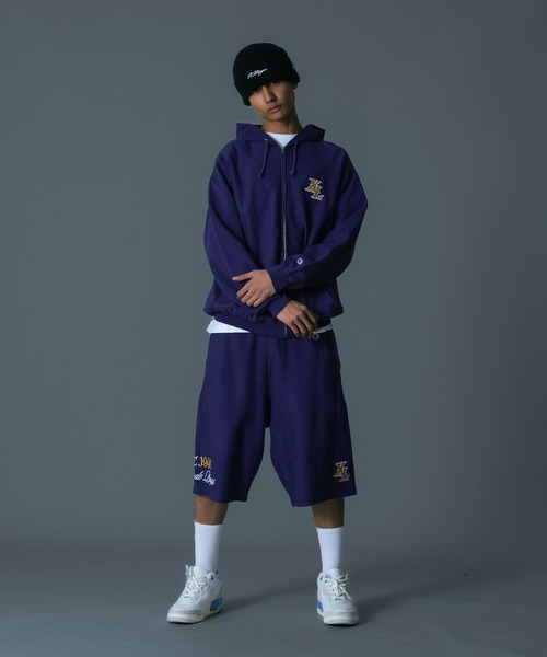 XLARGE（エクストララージ）の「XLARGE×Champion SWEAT SHORTS（スウェットパンツ・メンズ・アッシュ/ブラック/パープル/ブラウン・XL/L/M/S）」の11枚目の写真