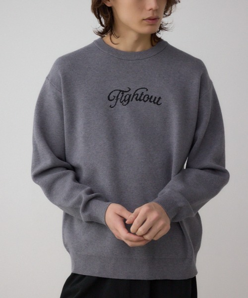 AZUL by moussy(アズールバイマウジー)の「フロントロゴニットトップス(ニット/セーター・メンズ・ブラック/ライトベージュ/グレー/ピンク・SMALL/MEDIUM/LARGE)」の2枚目の写真