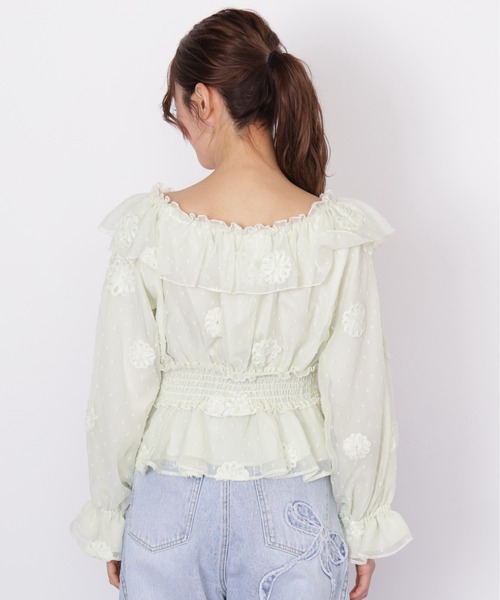JILL by JILL STUART(ジルバイジルスチュアート)の「2way立体レースブラウス(シャツ/ブラウス・レディース・グリーン/ホワイト・FREE)」の21枚目の写真