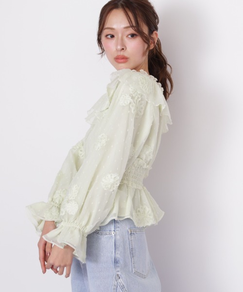 JILL by JILL STUART(ジルバイジルスチュアート)の「2way立体レースブラウス(シャツ/ブラウス・レディース・グリーン/ホワイト・FREE)」の17枚目の写真