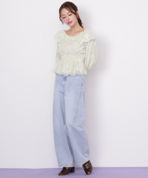JILL by JILL STUART(ジルバイジルスチュアート)の「2way立体レースブラウス(シャツ/ブラウス・レディース・グリーン/ホワイト・FREE)」の20枚目の写真