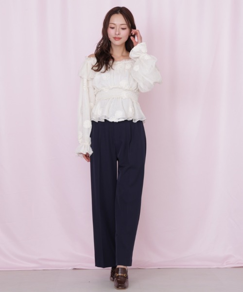 JILL by JILL STUART(ジルバイジルスチュアート)の「2way立体レースブラウス(シャツ/ブラウス・レディース・グリーン/ホワイト・FREE)」の9枚目の写真