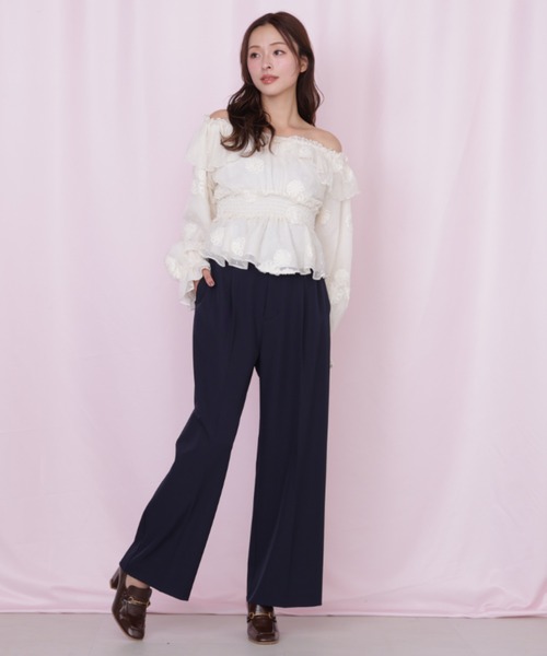JILL by JILL STUART(ジルバイジルスチュアート)の「2way立体レースブラウス(シャツ/ブラウス・レディース・グリーン/ホワイト・FREE)」の7枚目の写真