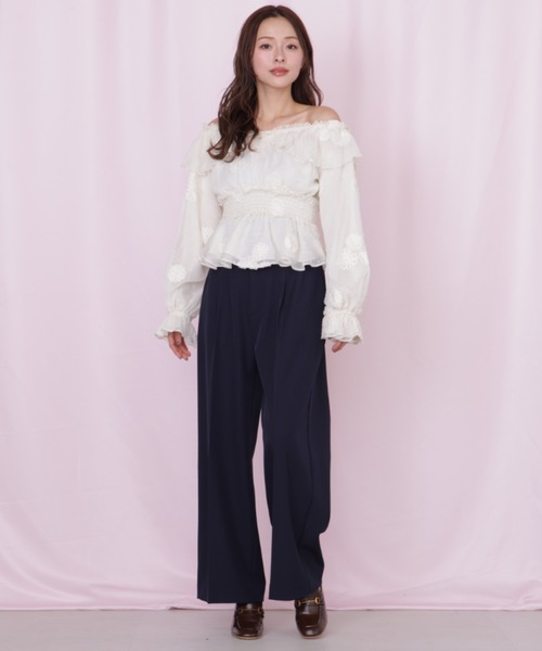 JILL by JILL STUART(ジルバイジルスチュアート)の「2way立体レースブラウス(シャツ/ブラウス・レディース・グリーン/ホワイト・FREE)」の8枚目の写真