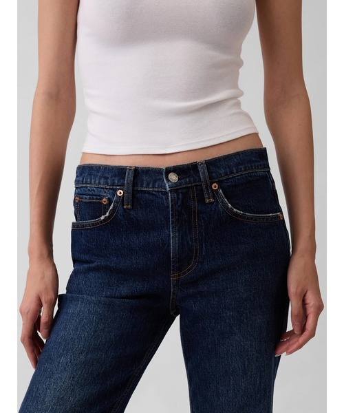 GAP(ギャップ)の「ミッドライズ リラックスフィット ストレートデニム(デニムパンツ・レディース・インディゴブルー・27/26/23/24/25/28/29/30)」の3枚目の写真