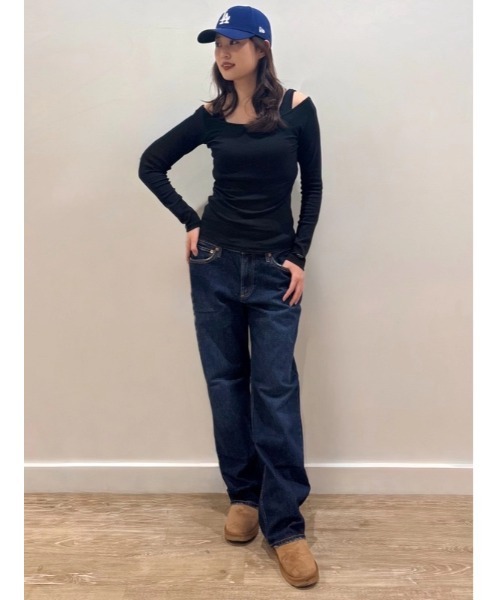 GAP(ギャップ)の「ミッドライズ リラックスフィット ストレートデニム(デニムパンツ・レディース・インディゴブルー・27/26/23/24/25/28/29/30)」の11枚目の写真