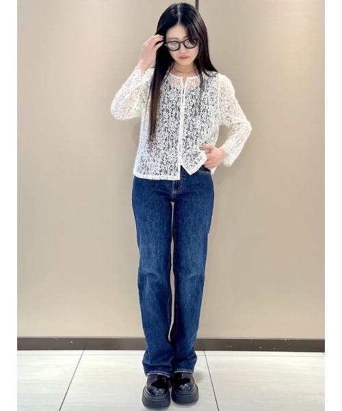 GAP(ギャップ)の「ミッドライズ リラックスフィット ストレートデニム(デニムパンツ・レディース・インディゴブルー・27/26/23/24/25/28/29/30)」の9枚目の写真