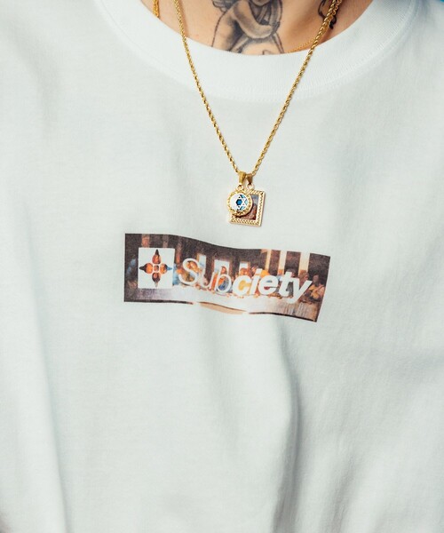 Subciety(サブサエティ)の「Last supper box tee(Tシャツ/カットソー・メンズ・ブラック/グレイッシュブルー/ホワイト・SMALL/MEDIUM/LARGE/X-LARGE/XX-LARGE)」の16枚目の写真
