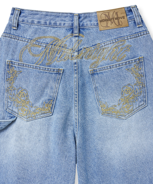 Midnight Move(ミッドナイトムーブ)の「7 fl eb pants (blue)(デニムパンツ・レディース・その他・S/M)」の2枚目の写真