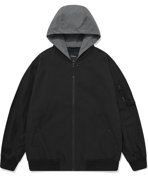 COVERNAT(カバーナット)の「フードパーカー レイヤードMA-1ジャケット ブラック(ブルゾン・レディース・その他・S/M/L/XL/XS/XXL)」の1枚目の写真