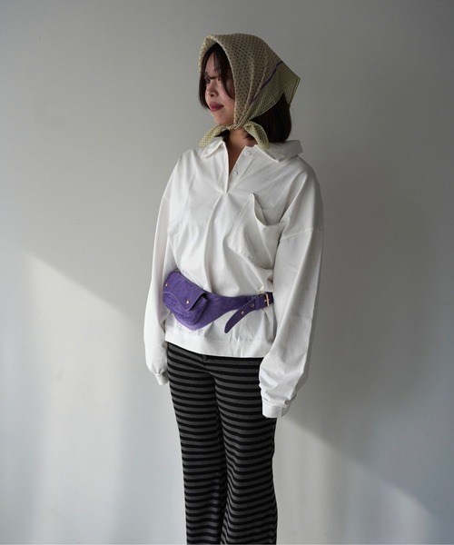 SANSeLF(サンセルフ)の「【SANSeLF】フロントボタンルーズシルエットトップス saw25a076(スウェット・レディース・ホワイト・FREE)」の4枚目の写真