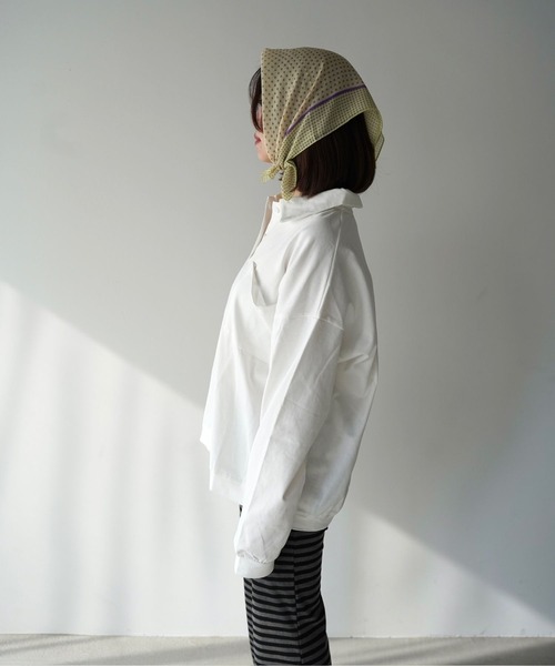 SANSeLF(サンセルフ)の「【SANSeLF】フロントボタンルーズシルエットトップス saw25a076(スウェット・レディース・ホワイト・FREE)」の9枚目の写真