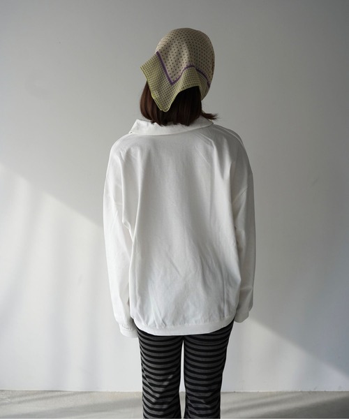 SANSeLF(サンセルフ)の「【SANSeLF】フロントボタンルーズシルエットトップス saw25a076(スウェット・レディース・ホワイト・FREE)」の11枚目の写真