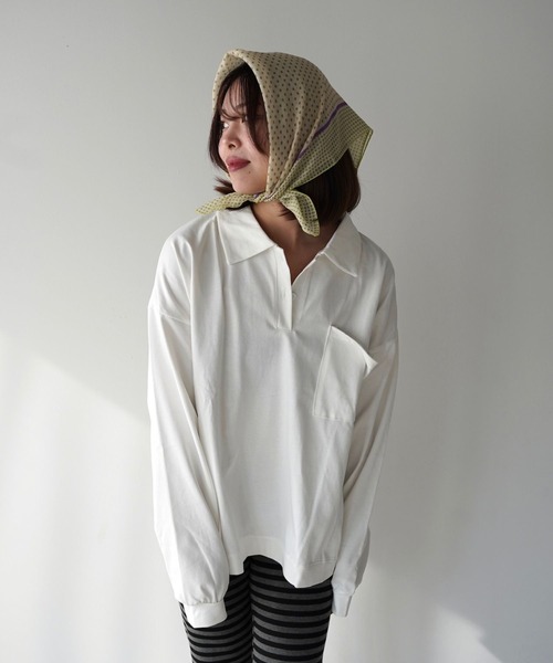 SANSeLF(サンセルフ)の「【SANSeLF】フロントボタンルーズシルエットトップス saw25a076(スウェット・レディース・ホワイト・FREE)」の12枚目の写真