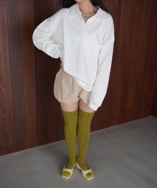 SANSeLF(サンセルフ)の「【SANSeLF】フロントボタンルーズシルエットトップス saw25a076(スウェット・レディース・ホワイト・FREE)」の13枚目の写真