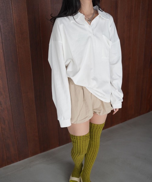 SANSeLF(サンセルフ)の「【SANSeLF】フロントボタンルーズシルエットトップス saw25a076(スウェット・レディース・ホワイト・FREE)」の15枚目の写真