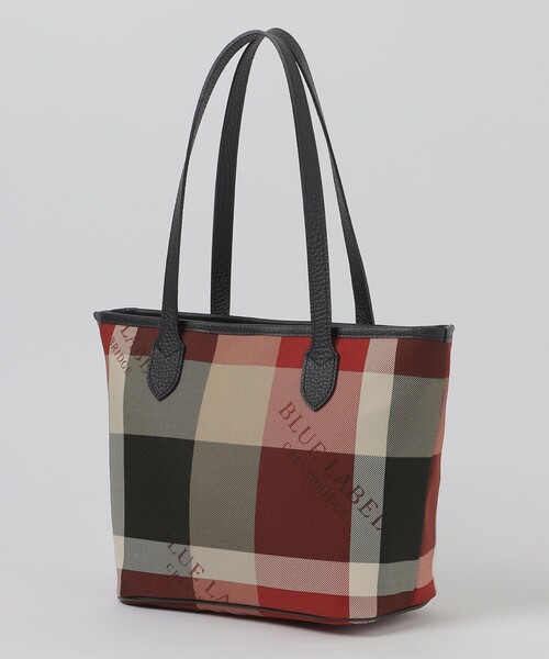 タグ付 BLUE LABEL CREST BRIDGE チェック柄 トートバッグ クレストブリッジチェックロゴプリントトート（トートバッグ）｜BLUE