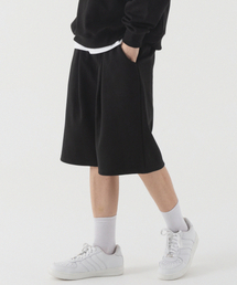 PIANER（ピアネール）の「エッセンシャルディープワンタックスウェットハーフパンツ（ブラック）（その他パンツ）」