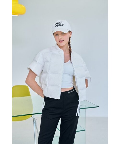 DUCK DOWN SHORT SLEEVE JACKET_Ivory