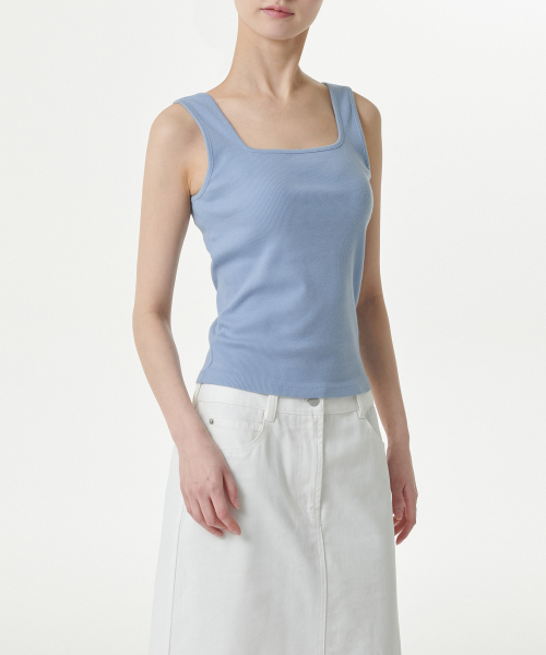MUSINSA STANDARD WOMAN（ムシンサスタンダードウーマン）の「ウィメンズスクエアネックタンクトップ[クラウディブルー]（Tシャツ/カットソー・レディース・その他・LARGE/MEDIUM/SMALL/X-SMALL/X-LARGE）」の6枚目の写真