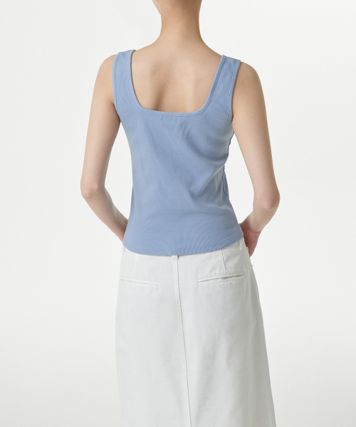 MUSINSA STANDARD WOMAN（ムシンサスタンダードウーマン）の「ウィメンズスクエアネックタンクトップ[クラウディブルー]（Tシャツ/カットソー・レディース・その他・LARGE/MEDIUM/SMALL/X-SMALL/X-LARGE）」の7枚目の写真