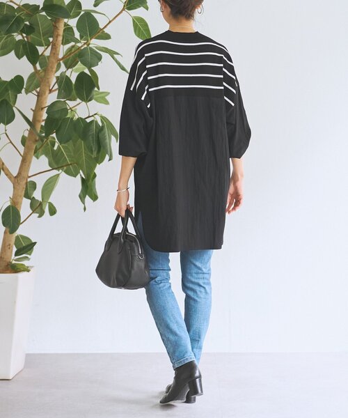 BEARDSLEY（ビアズリー）の「ボーダーニットブラウス（ニット/セーター・レディース・ブラック・FREE）」の5枚目の写真