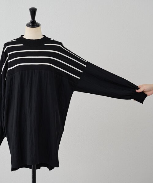 BEARDSLEY（ビアズリー）の「ボーダーニットブラウス（ニット/セーター・レディース・ブラック・FREE）」の16枚目の写真