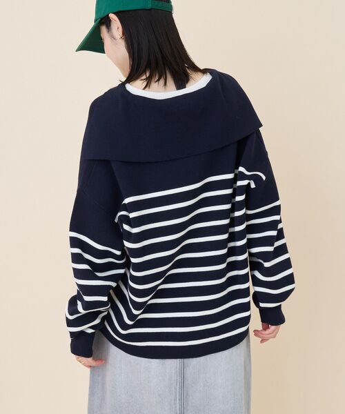 AMERICAN HOLIC（アメリカンホリック）の「セーラーカラーニットプルオーバー（ニット/セーター・レディース・ブラウン/ネイビー/アイボリー・FREE）」の7枚目の写真