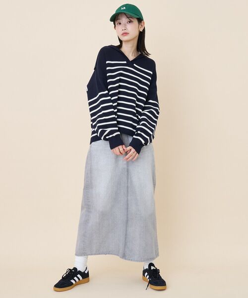 AMERICAN HOLIC（アメリカンホリック）の「セーラーカラーニットプルオーバー（ニット/セーター・レディース・ブラウン/ネイビー/アイボリー・FREE）」の8枚目の写真