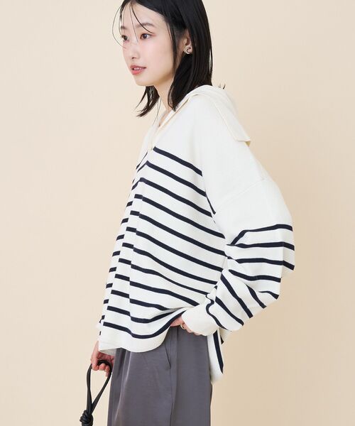 AMERICAN HOLIC（アメリカンホリック）の「セーラーカラーニットプルオーバー（ニット/セーター・レディース・ブラウン/ネイビー/アイボリー・FREE）」の13枚目の写真