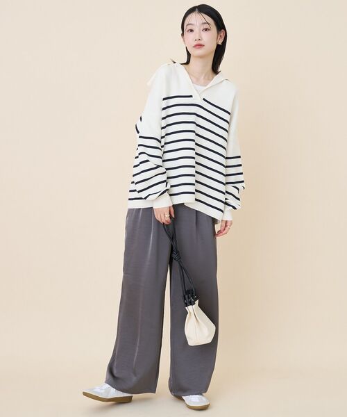 AMERICAN HOLIC（アメリカンホリック）の「セーラーカラーニットプルオーバー（ニット/セーター・レディース・ブラウン/ネイビー/アイボリー・FREE）」の15枚目の写真