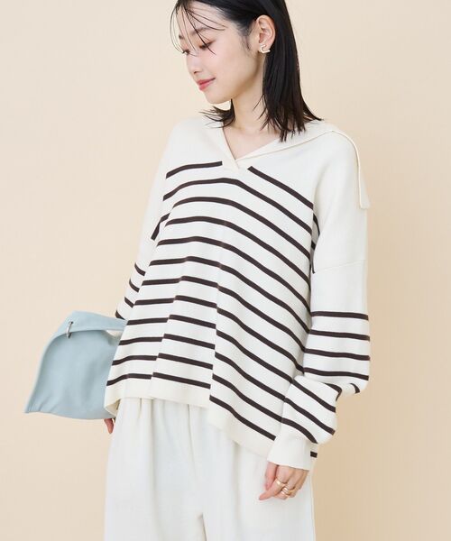 AMERICAN HOLIC（アメリカンホリック）の「セーラーカラーニットプルオーバー（ニット/セーター・レディース・ブラウン/ネイビー/アイボリー・FREE）」の18枚目の写真