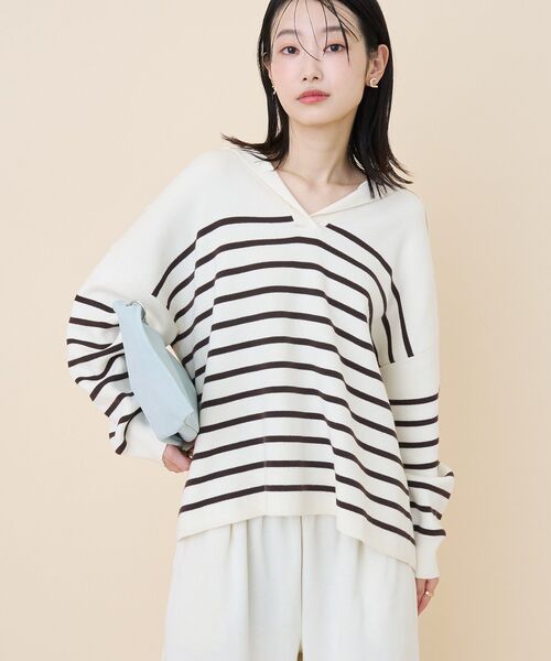 AMERICAN HOLIC（アメリカンホリック）の「セーラーカラーニットプルオーバー（ニット/セーター・レディース・ブラウン/ネイビー/アイボリー・FREE）」の19枚目の写真