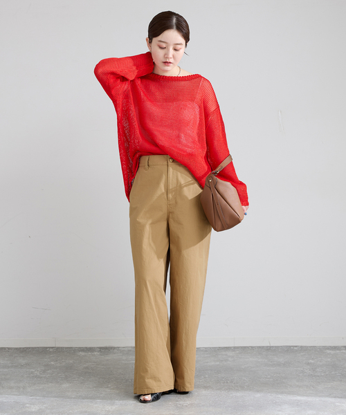 IENA（イエナ）の「コットンキャンバスバックイージーパンツ（その他パンツ・レディース・ピンク/ベージュ・34/36/38/40）」の9枚目の写真