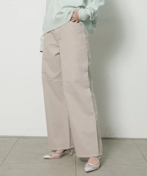 CADUNE(カデュネ)の「ワイドストレートデニム(その他パンツ・レディース・ライトブルー/ホワイト/ベージュ・38/36/34)」の1枚目の写真
